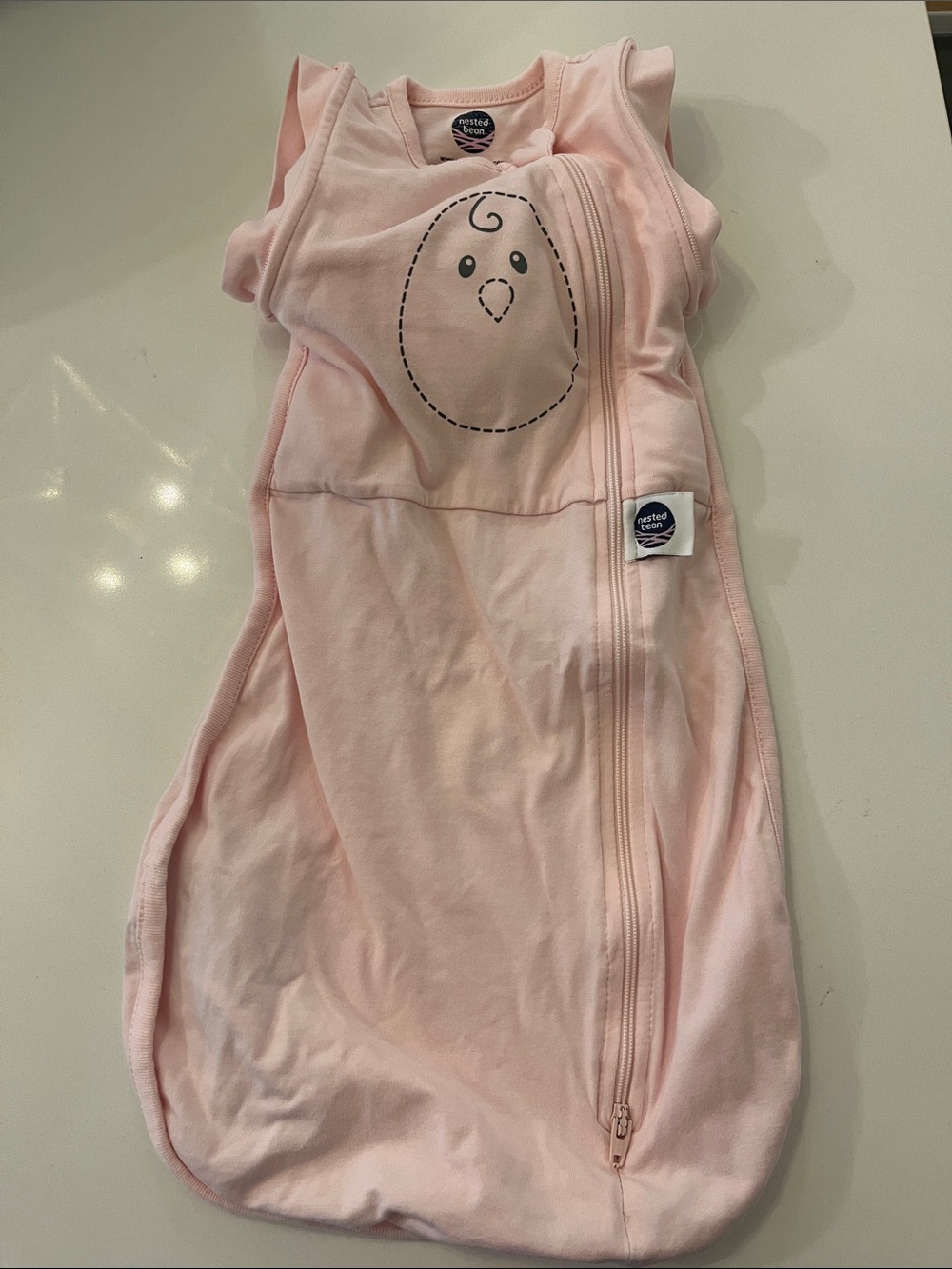 Nested Bean Light Pink Sleeveless Baby Sleep Sack with Chick Graphic